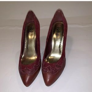 Reba Heels Size 7 Mint Condition Wine Colored